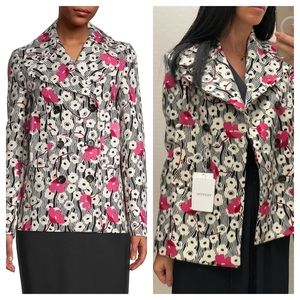Valentino Floral Virgin Wool Pea Coat